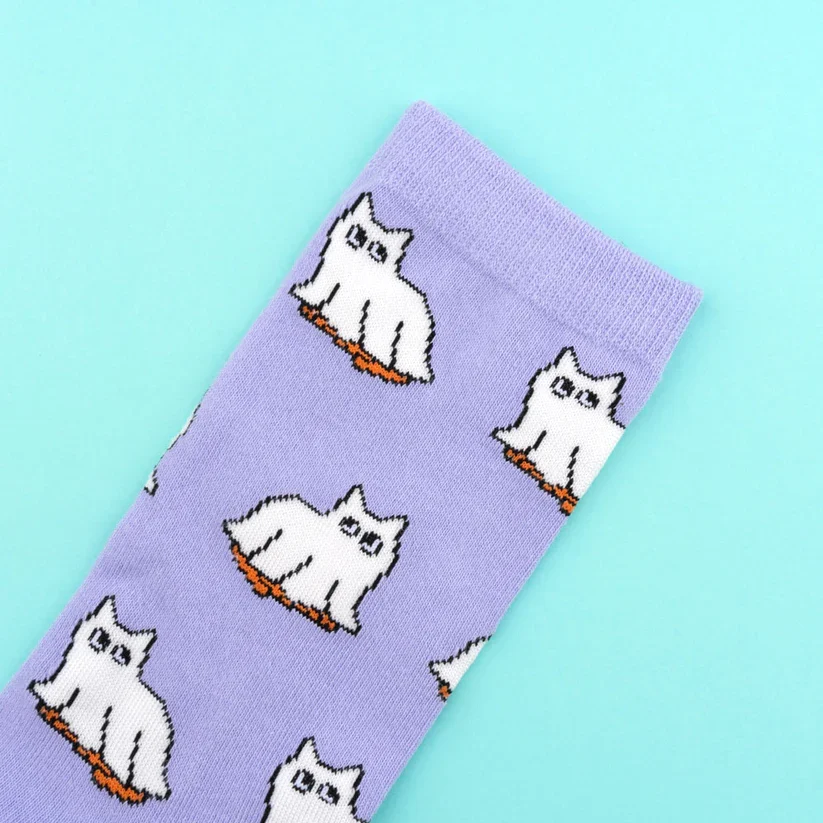 Ghost Cat Glow Socks