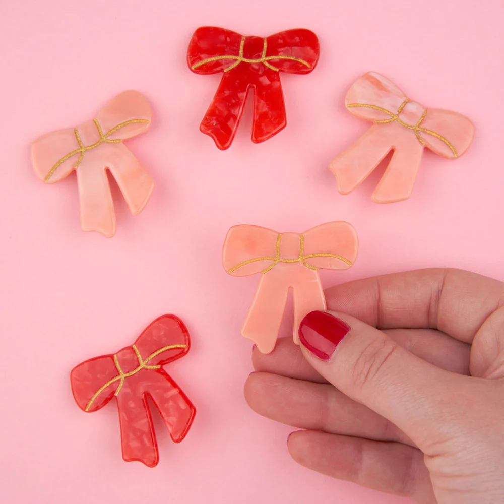 Pink Ribbon Mini Hair Claw