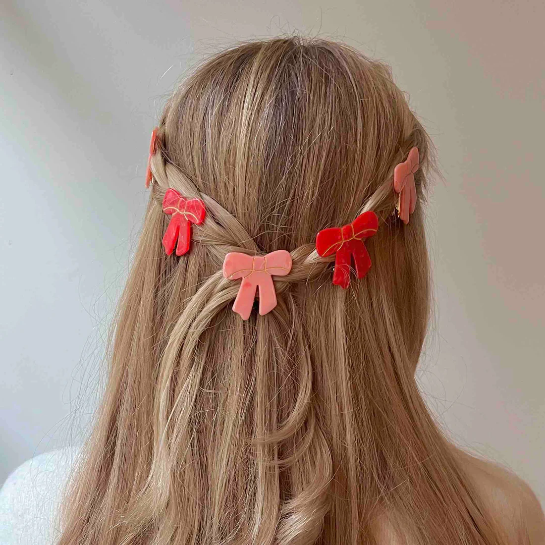 Pink Ribbon Mini Hair Claw