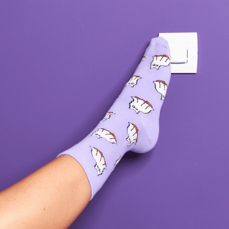 Ghost Cat Glow Socks