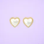 Pearl Heart Earrings